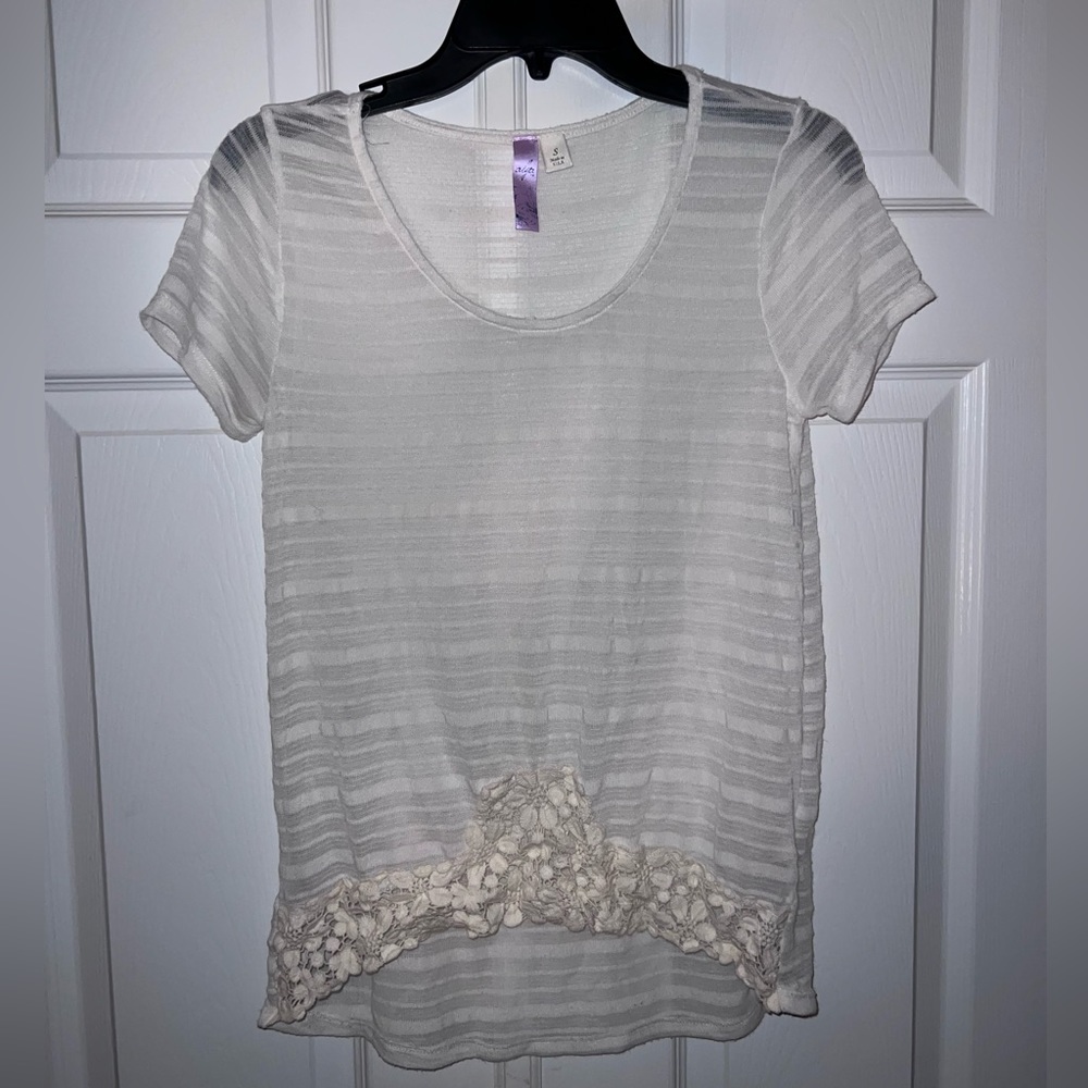 Sheer, lace blouse